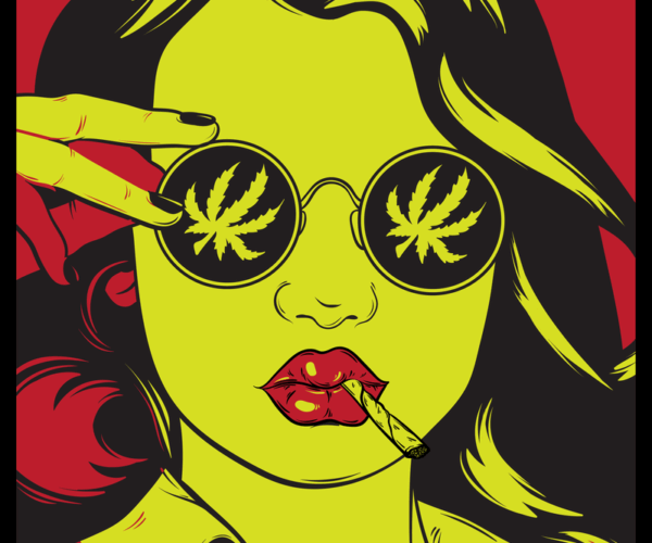Hippie Vibe - Retro Cannabis Art