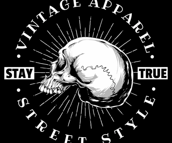 Skull Design - Vintage Streetwear Style