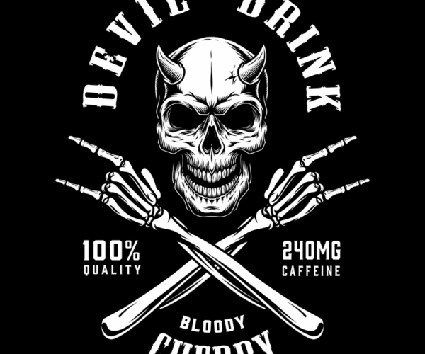 Devil Skull - Rock On Drink Art