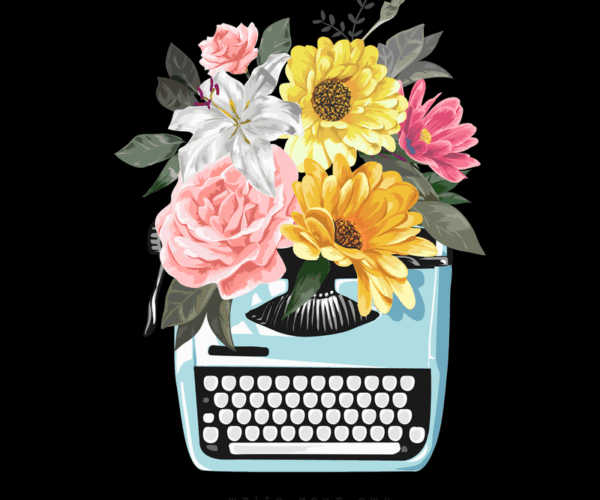 Blooming Typewriter - Vintage Writer's Inspiration