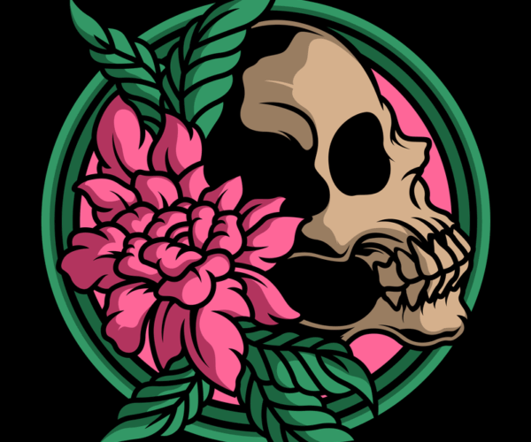 Skull Bloom - Circle Design