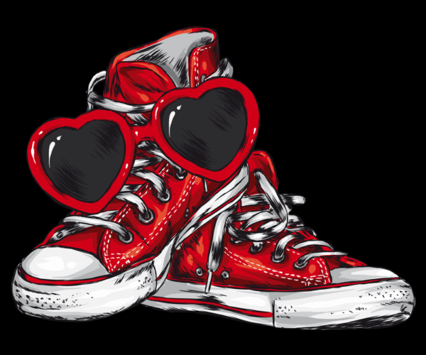 Red Sneakers - Valentine's Vibes