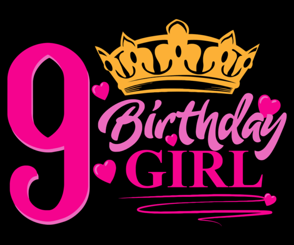 9 Birthday Girl - Crown Celebration