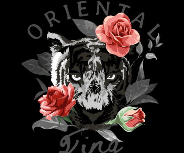 Oriental King - Tiger Floral Design