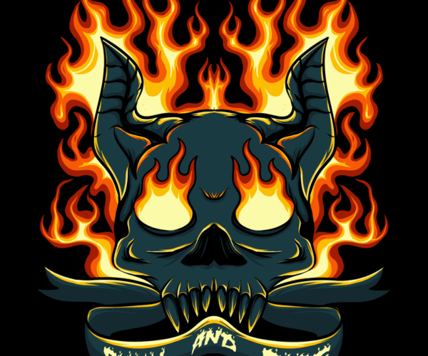 Flaming Skull - Infernal Grin