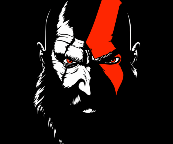 Kratos - God of War Minimalist Portrait