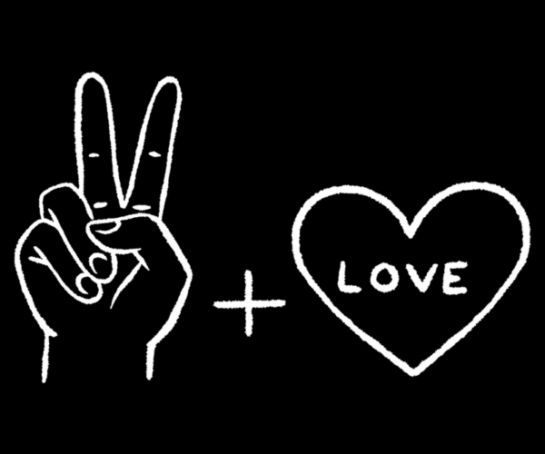 Peace Sign + Love Heart
