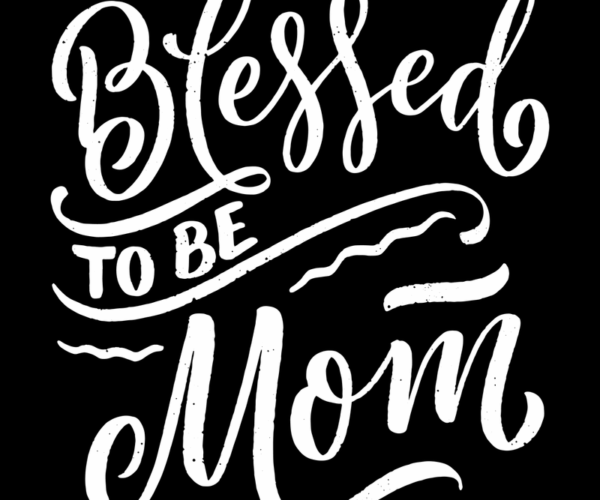 Blessed Mom - Typography Art
