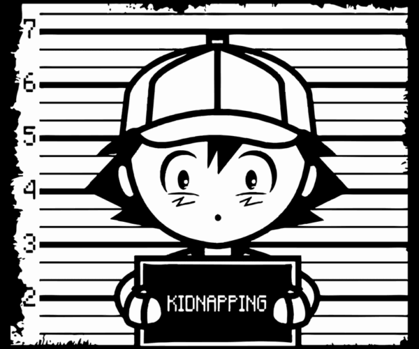 Ash Ketchum Mugshot - Kidnapping Charge