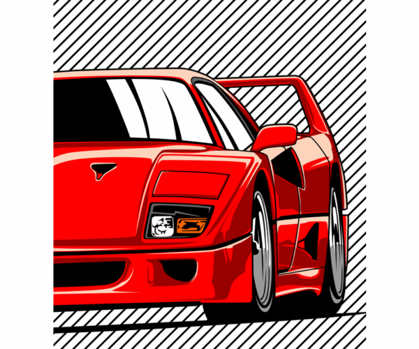 Red F40 - Automotive Icon