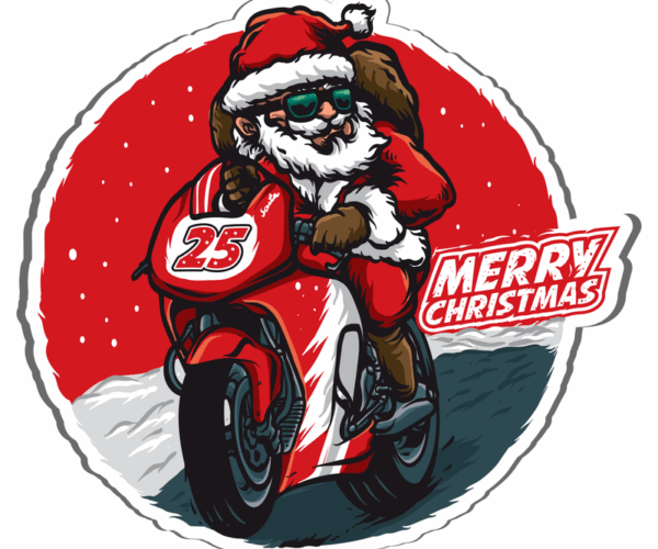 Motorcycle Santa - Holiday Racer