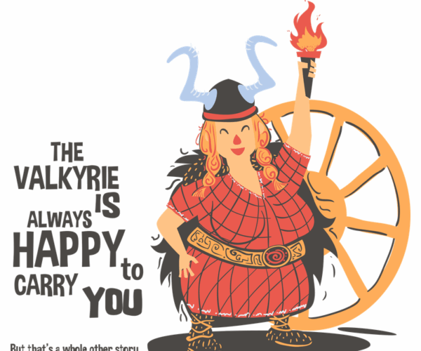 Valkyrie Mascot - Cheerful Carrier