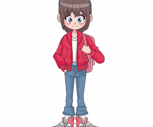 Anime Schoolgirl - Casual Student