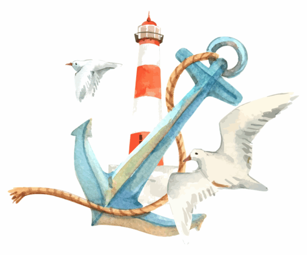 Nautical Scene - Watercolor Style