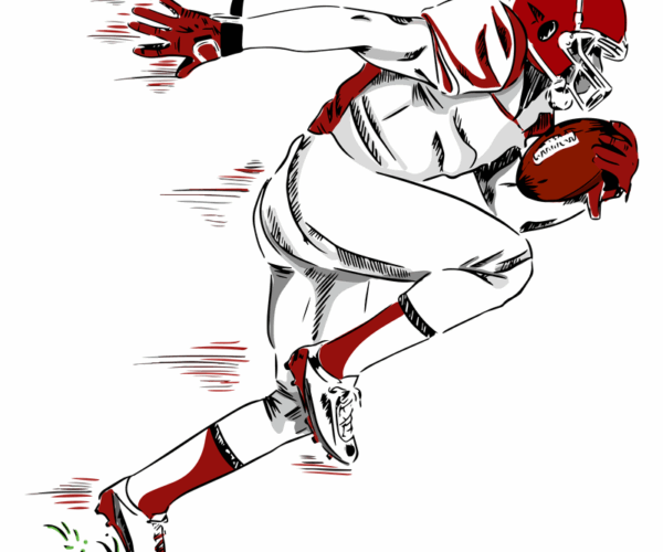 Gridiron Sprint - Dynamic Player Illustration
