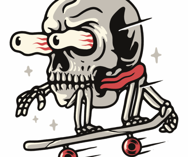 Skateboard Skeleton - Extreme Outing