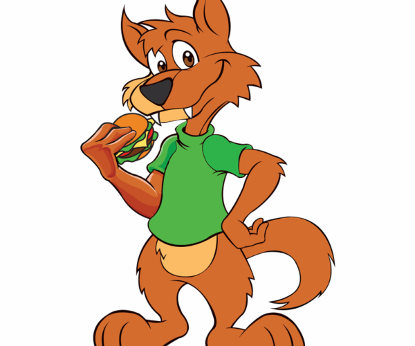 Foodie Wolf - Cartoon Burger Lover