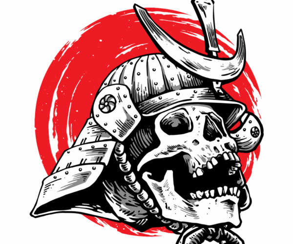 Samurai Skull - Crimson Moon