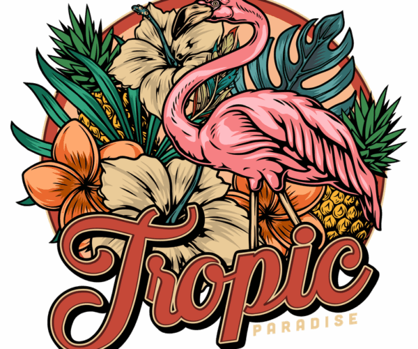 Tropical Flamingo - Paradise Print