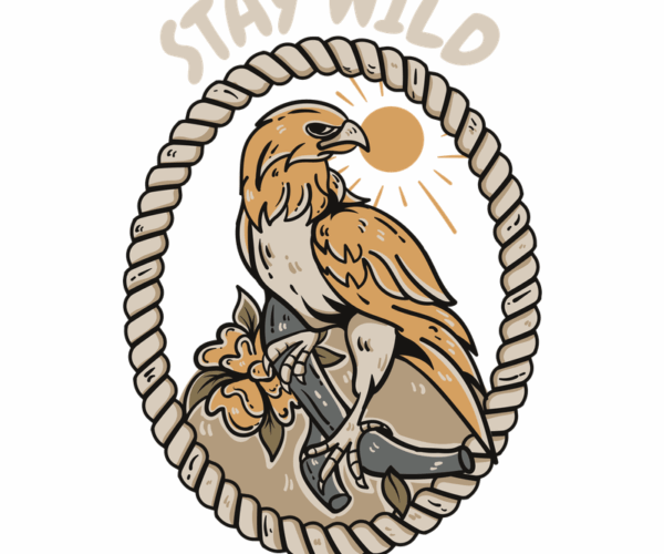Stay Wild Hawk - Traditional Tattoo Art