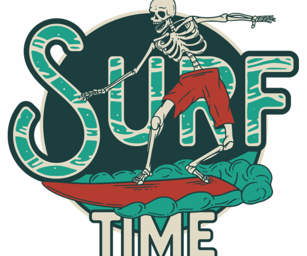 Surfing Skeleton - Beach Vibes
