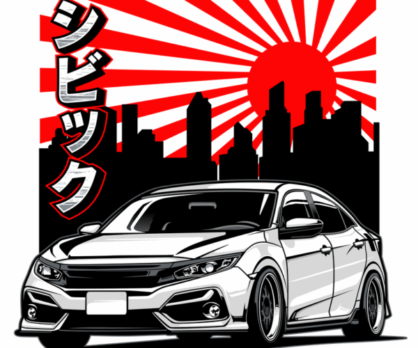 Honda Civic - JDM Style Illustration