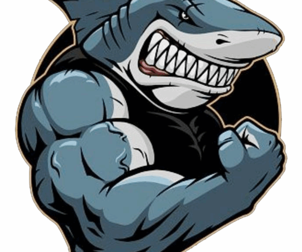 Buff Shark - Angry Gym Mascot