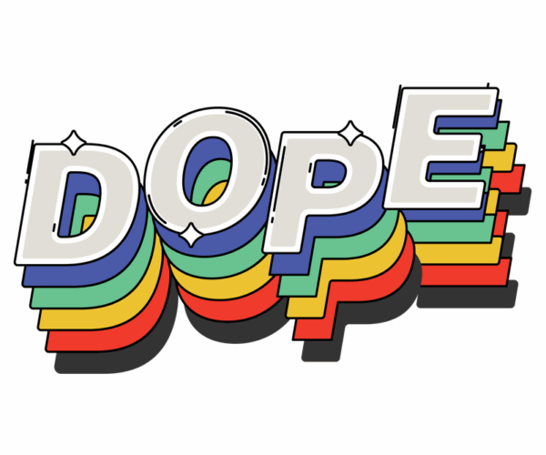 Dope Vibes - Retro 3D Text Art