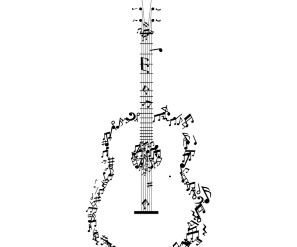Musical Guitar - Notes Silhouette