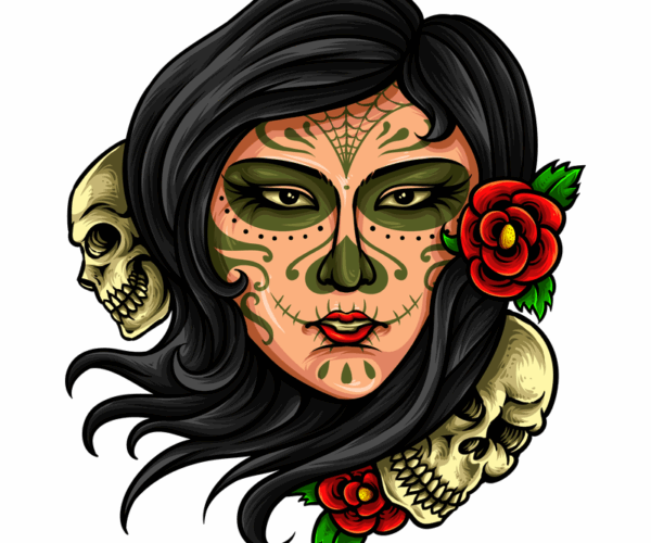 Sugar Skull Senorita - Day of the Dead Portrait