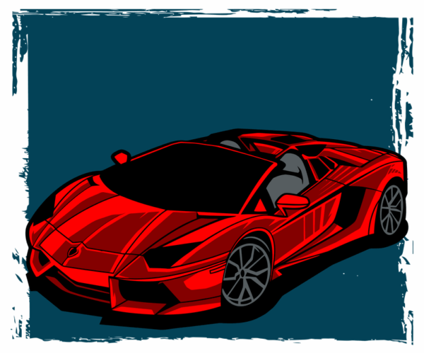 Red Roadster - Vector Illustration