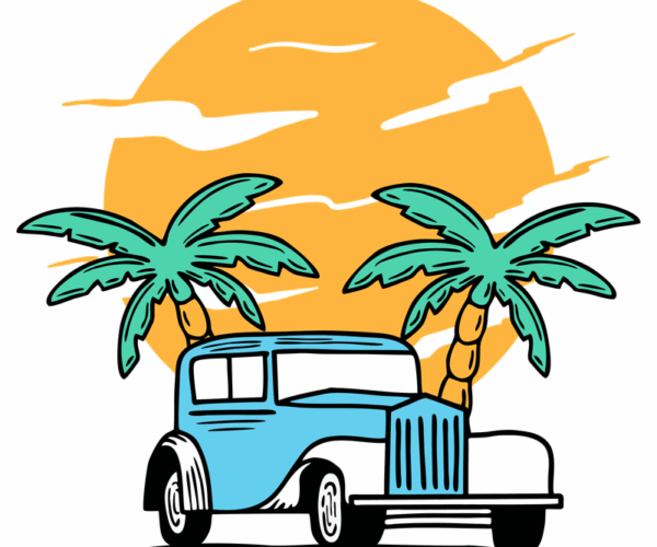 Vintage Car - Tropical Getaway