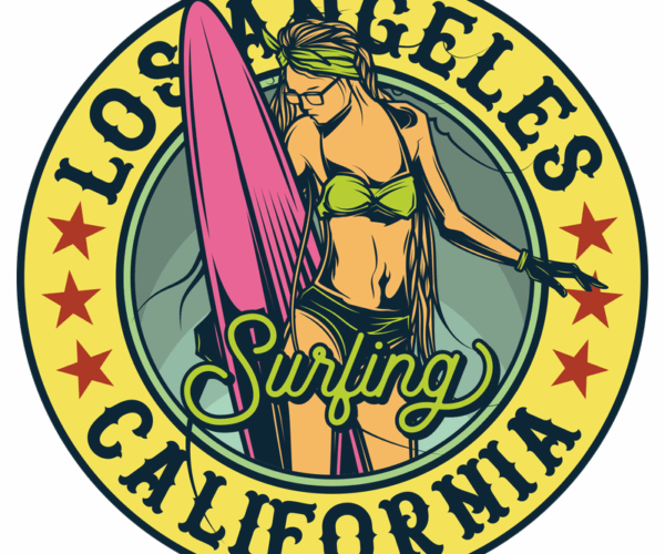Surfer Girl Sticker - Los Angeles California