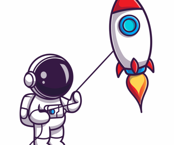 Astronaut & Rocket - Space Launch Dreams