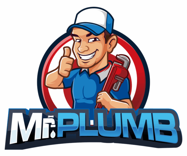 Cartoon Plumber Mascot + Bold Typography