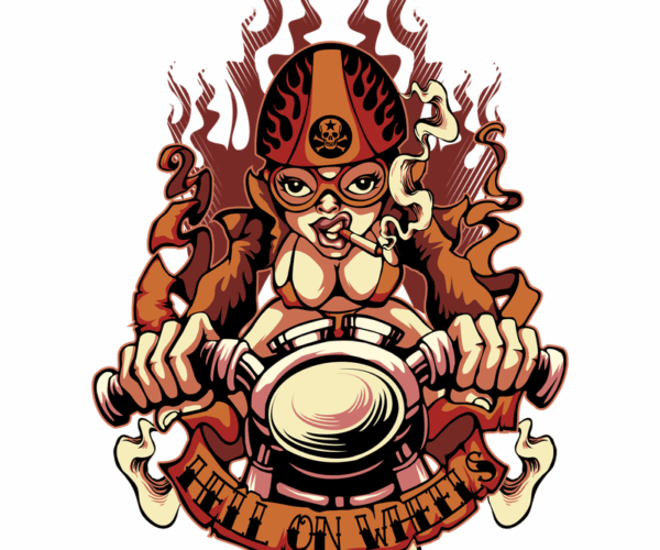 Hell on Wheels - Biker Chick Artwork