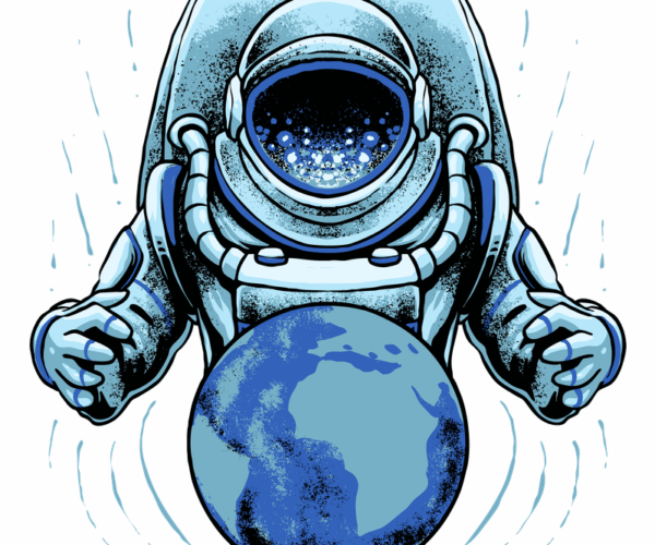 Astronaut's Embrace - Saving Planet Earth