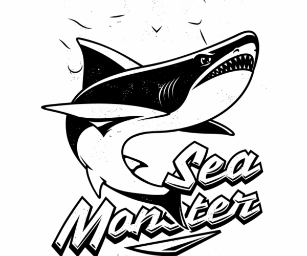 Shark Sea Monster - Vintage Graphic