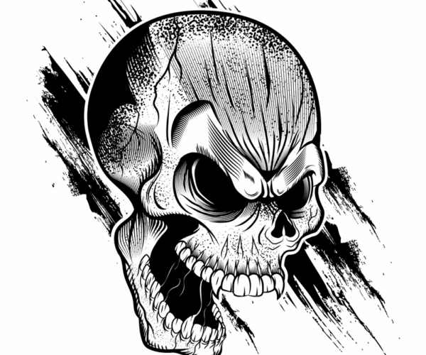 Skull Artwork - Aggressive Stance