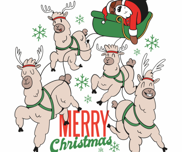 Llama Santa - Holiday Cheer
