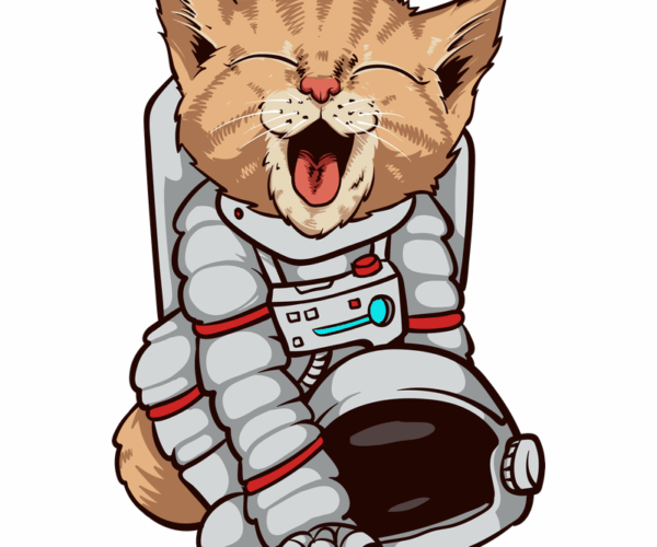 Space Cat - Yawning Cosmonaut