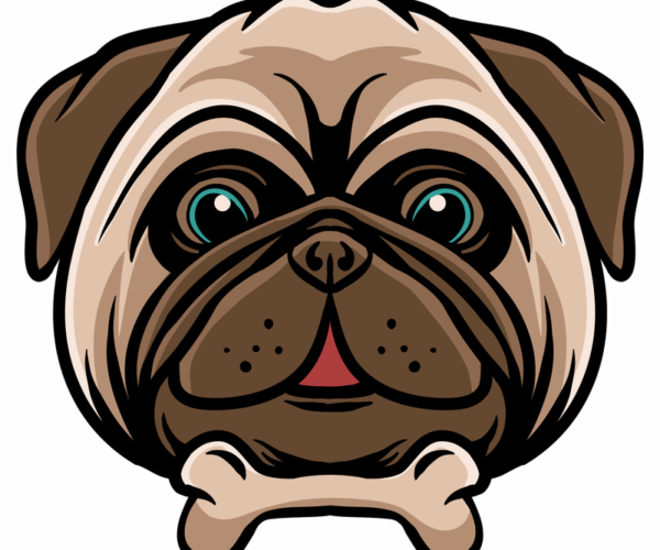 Pug Portrait - Cartoonish Charm