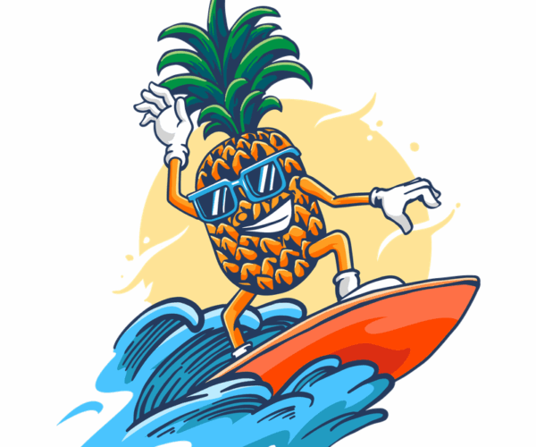 Pineapple Dude - Surfing the Waves