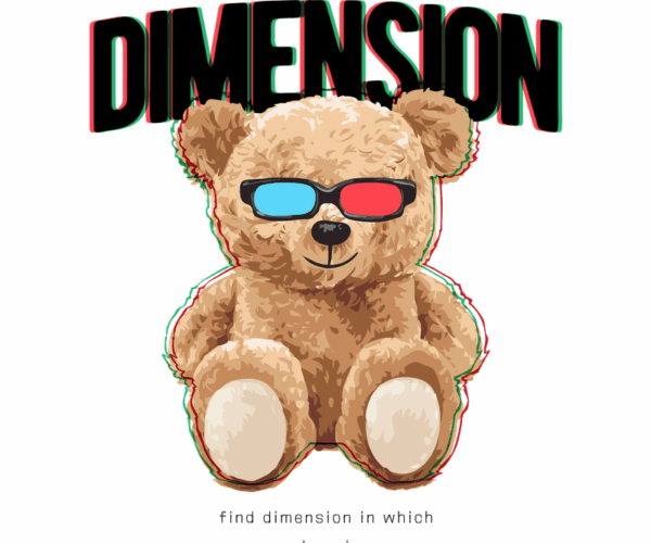 Dimension Bear - Anaglyph Effect Plush