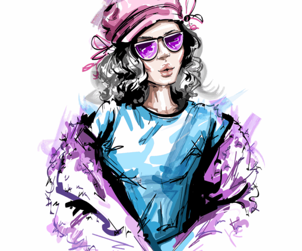 Fashion Girl - Stylish Sketch