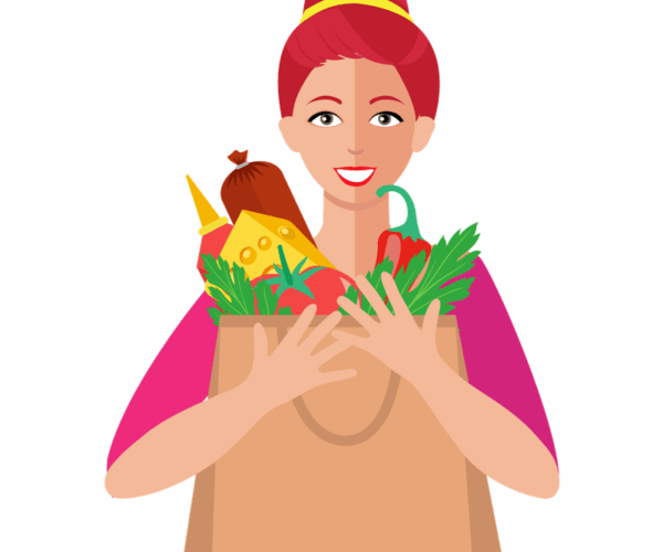 Grocery Shopper - Food Haul Illustration