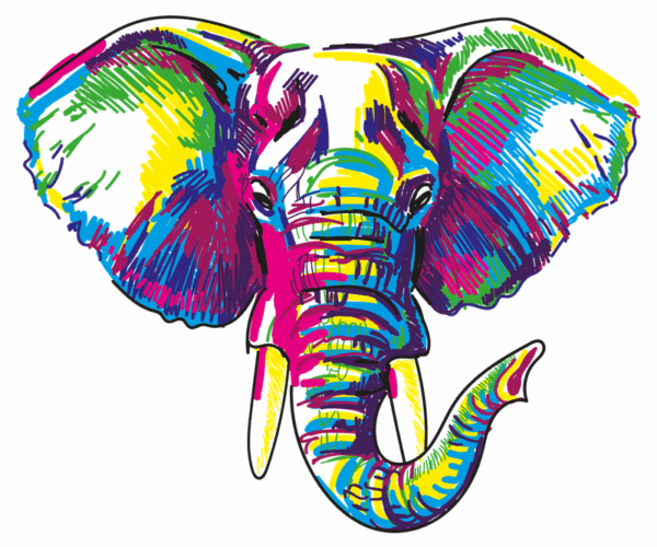 Colorful Elephant - Abstract Illustration
