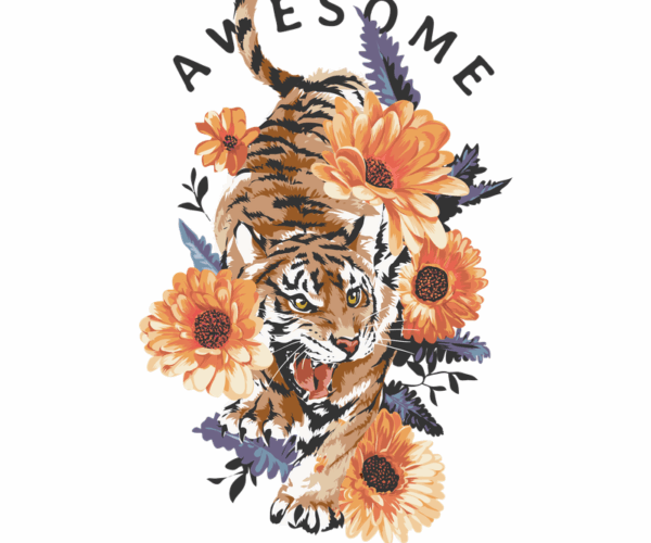 Awesome Tiger - Floral Attitude