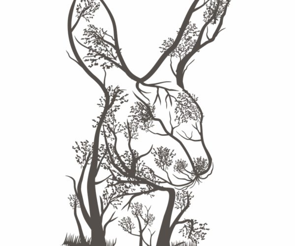 Forest Rabbit - Serene Silhouette