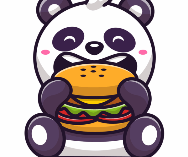 Panda Burger - Cartoon Delight
